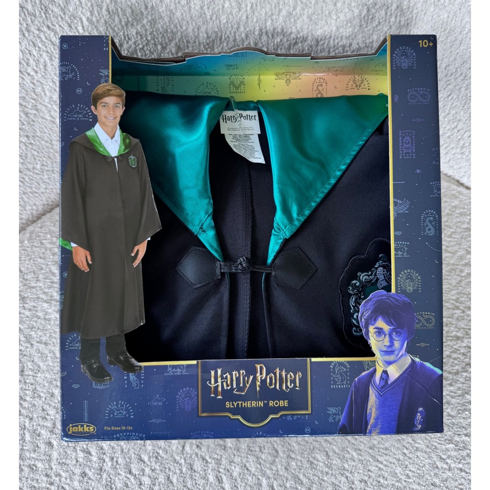 Harry Potter Slytherin Robe Jakks Pacific Kid Size 10-12 Official Wizard Costume